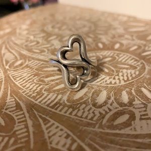 James Avery double heart ring
